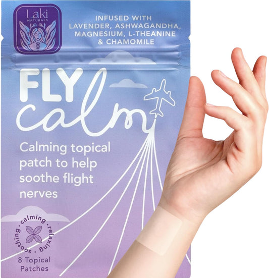 Laki Naturals Fly Calm Patch - Parches calmantes para vuelos (8 unidades)