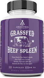 Ancestral Supplements - Suplemento de Bazo de Ternera Alimentado con Pasto - 180 Cápsulas
