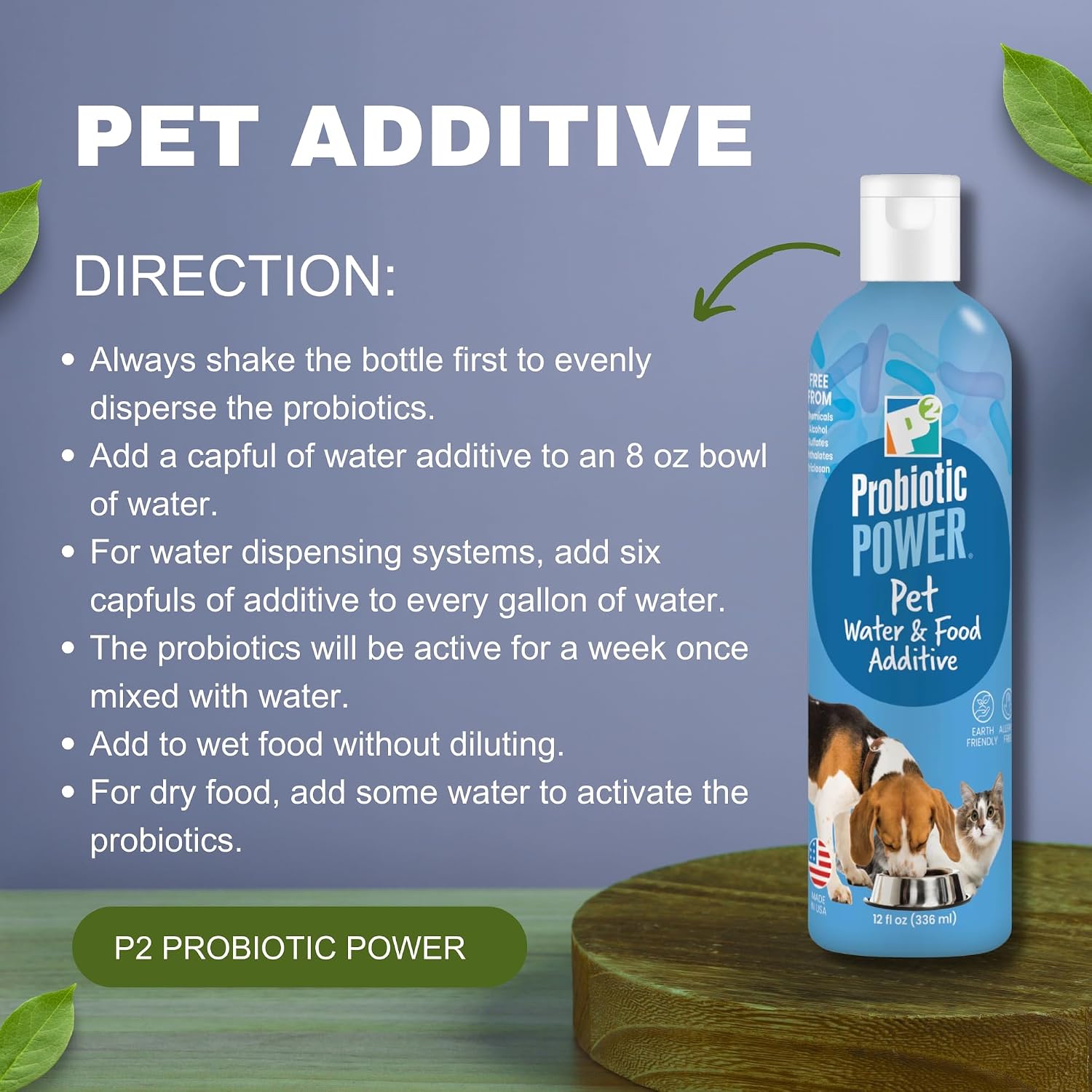 P2 Probiotic Power – Probiótico en polvo para mascotas – 340 g