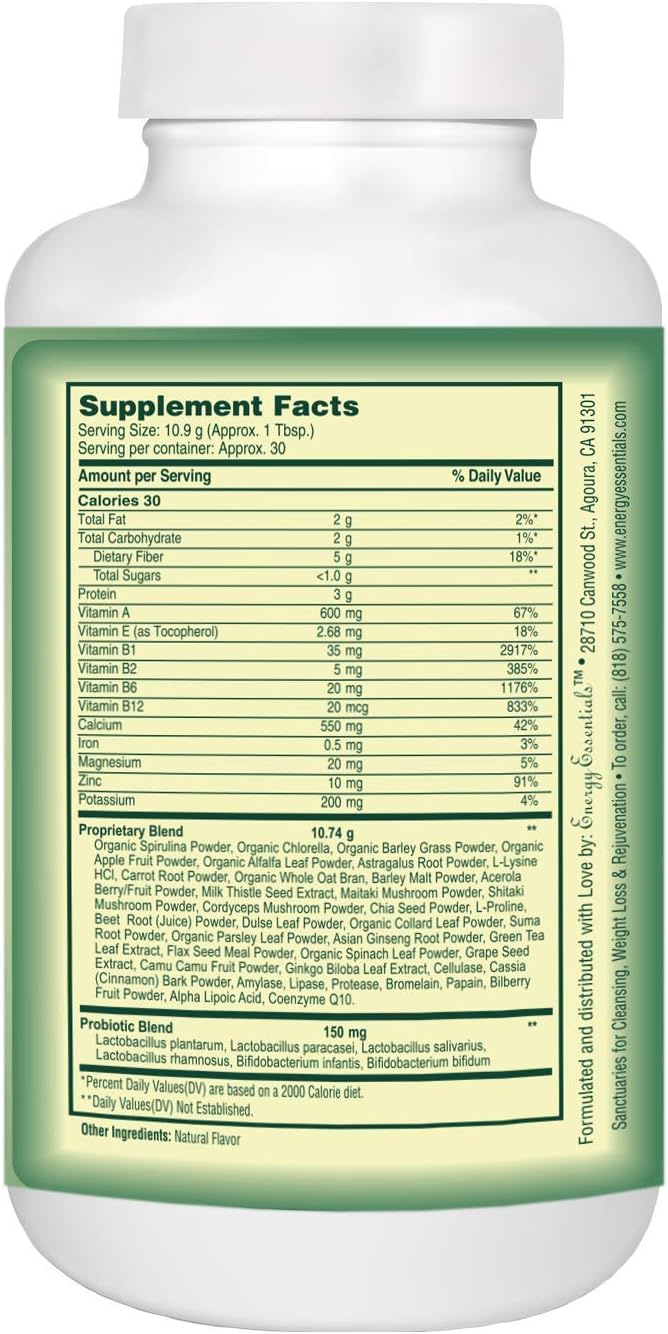 Catie's Organic Greens - Súper Verdes Orgánicos - 45 Ingredientes - Vegano - Sin OMG - 340 g (30 Raciones)
