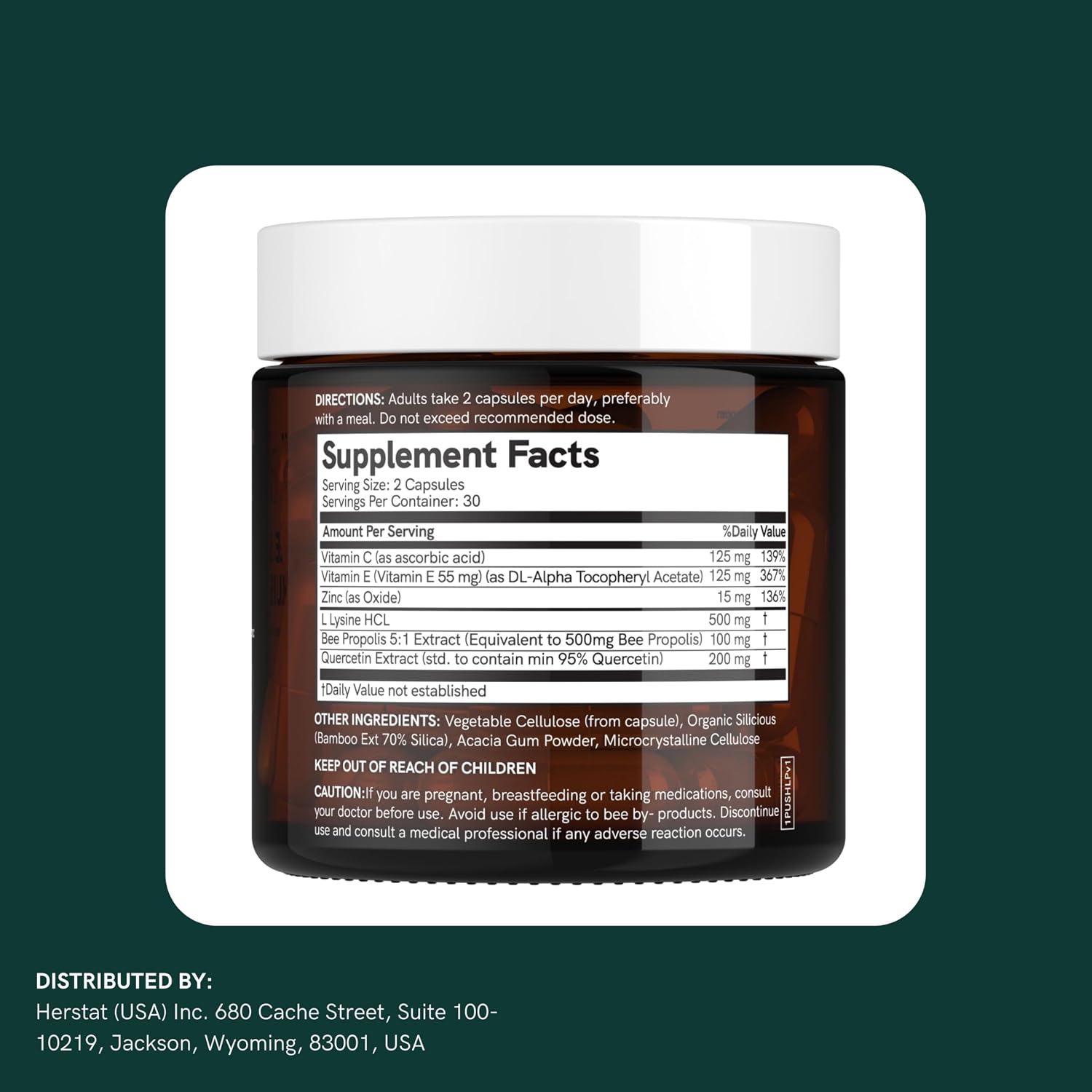 Dr Sosnowski's L-Lisina y Propóleo | Fórmula de Alta Potencia con Quercetina, Vitaminas C, E y Zinc