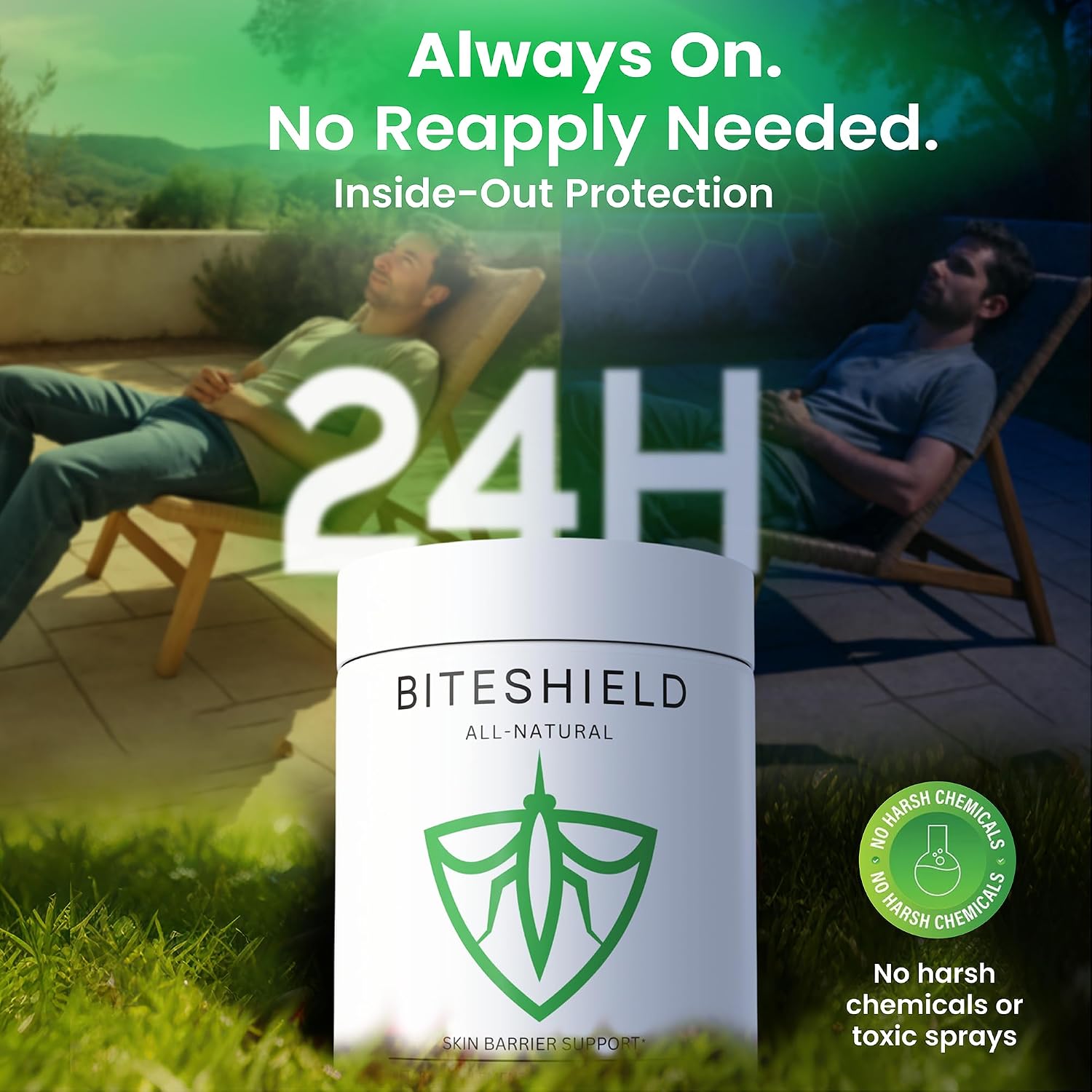 BITESHIELD Repelente de Mosquitos Oral — Suplemento Ingerible Diario, 60 Cápsulas