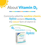 Replesta 50,000 UI Vitamina D3 (Colecalciferol) - Comprimidos Masticables Sabor Naranja - 8 Unidades