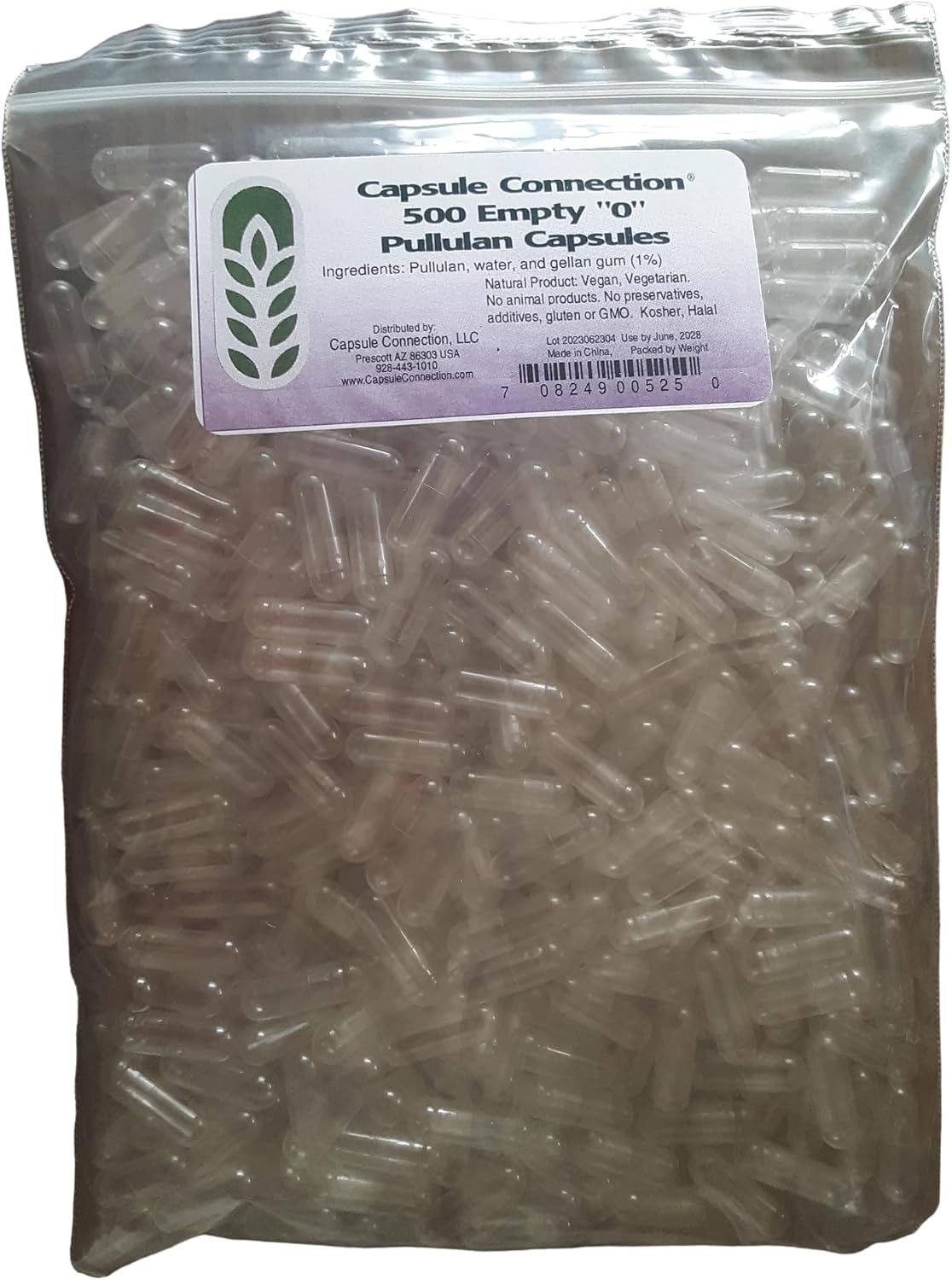 Capsule Connection Cápsulas Vacías de Pullulan Unidas, Tamaño 0, Veganas y Vegetarianas (500 uds)