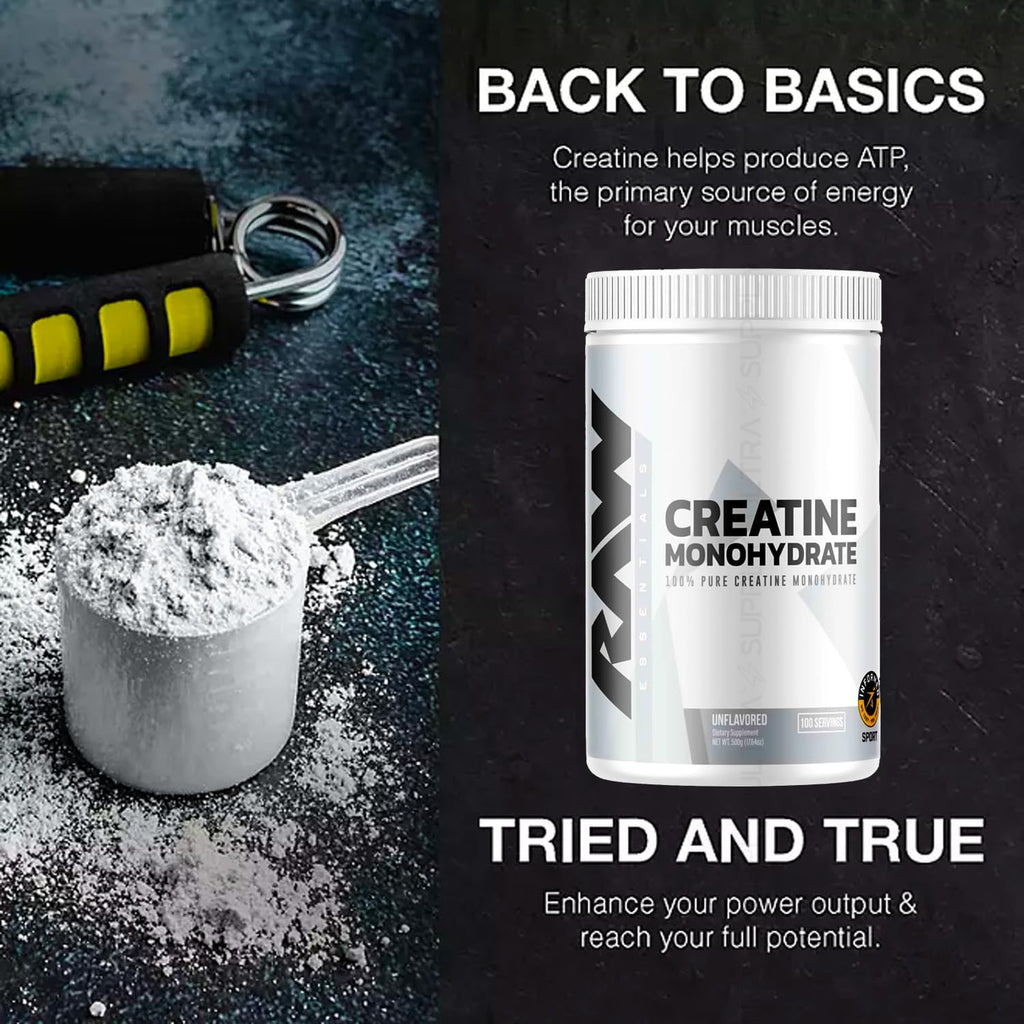 Creatina Monohidrato en Polvo Micronizada, 100 Dosis, Sin Sabor, 510g – Creatina para Fuerza Muscular, Recuperación y Rendimiento
