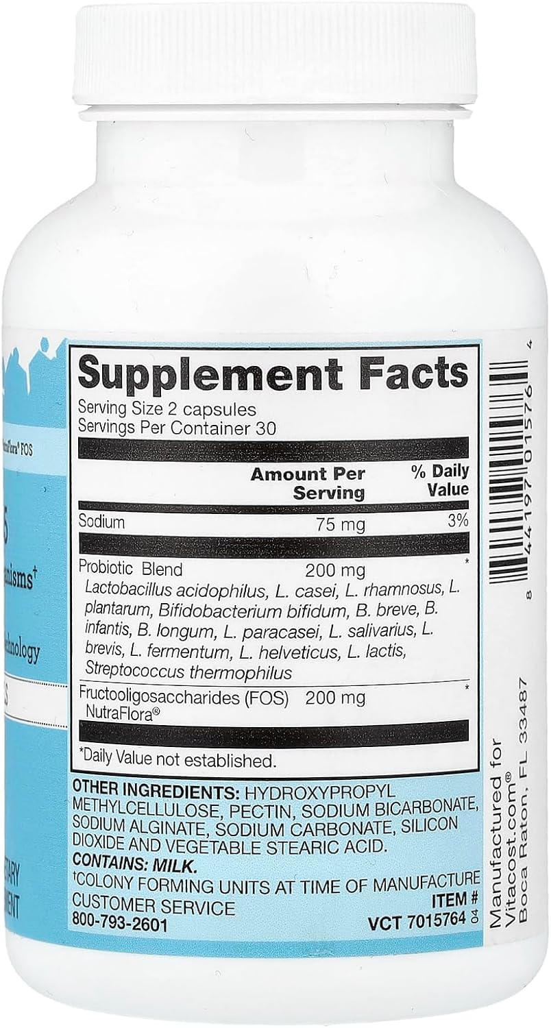 Vitacost Probiótico 15-35 con NutraFlora® FOS, 60 Cápsulas Vegetarianas