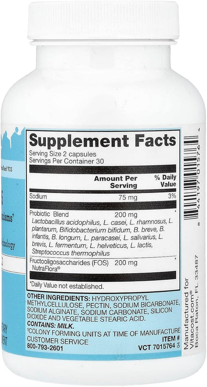 Vitacost Probiotic 15-35 con NutraFlora® FOS, 60 Cápsulas Vegetarianas – Image 2