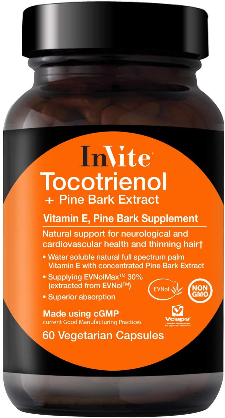 Invite Health Tocotrienal + Pine Bark Extract - 60 Cápsulas Vegetarianas (2 Paquetes)