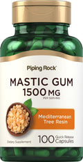 Piping Rock Goma de Masilla en Cápsulas 1500mg | 100 Cápsulas | Resina de Árbol Mediterráneo | No Transgénico, Sin Gluten