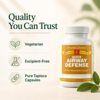 Bernard Jensen's Quick Airway Defense - 440 mg, 60 Cápsulas de Tapioca - Suplemento Herbal para el Apoyo Respiratorio