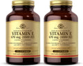 Solgar Vitamina E 670 mg (1000 UI) - 100 Cápsulas Blandas, Pack de 2 - Origen Natural - Sin Gluten, Sin Lácteos - 200 Dosis