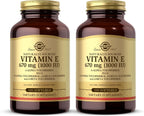 Solgar Vitamina E 670 mg (1000 UI) - 100 Cápsulas Blandas, Pack de 2 - Origen Natural - Sin Gluten, Sin Lácteos - 200 Dosis