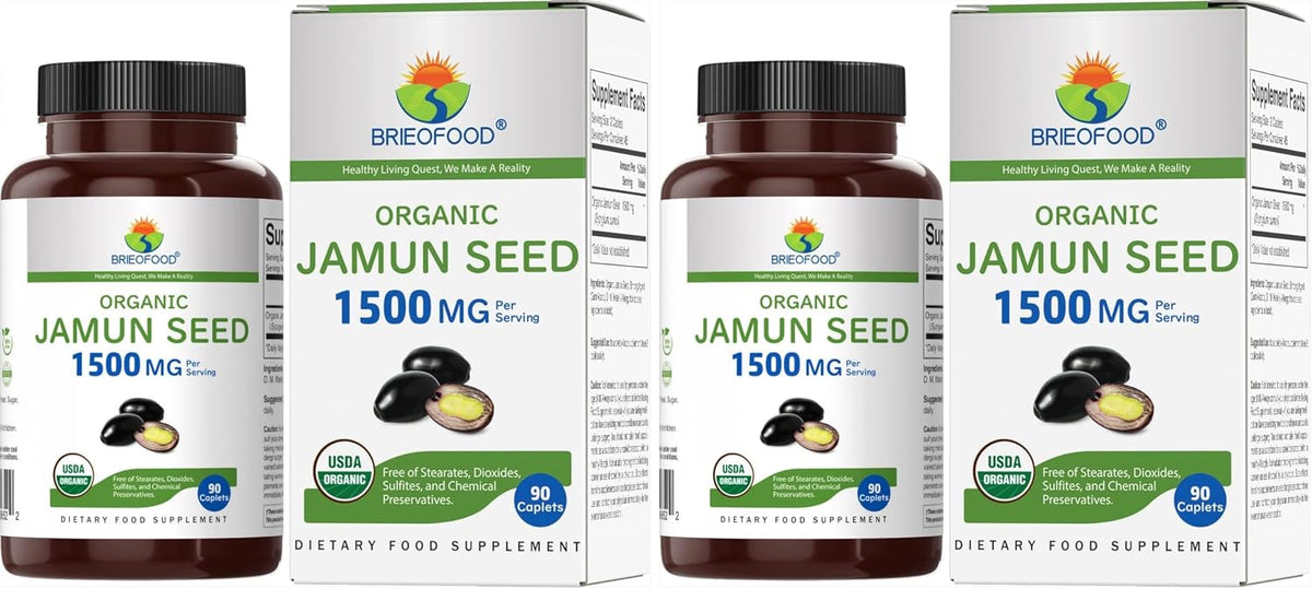 Brieofood Semilla de Jamun Orgánica 1500mg, 45 Raciones, Vegetariano, Sin Gluten, 90 Comprimidos Vegetarianos – Image 7