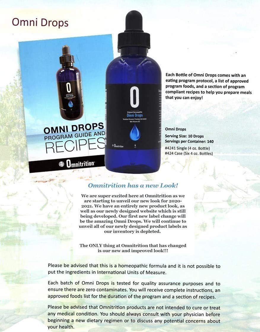 Omni Drops Diet Drops with Vitamin B12 - 118 ml with Program Guide