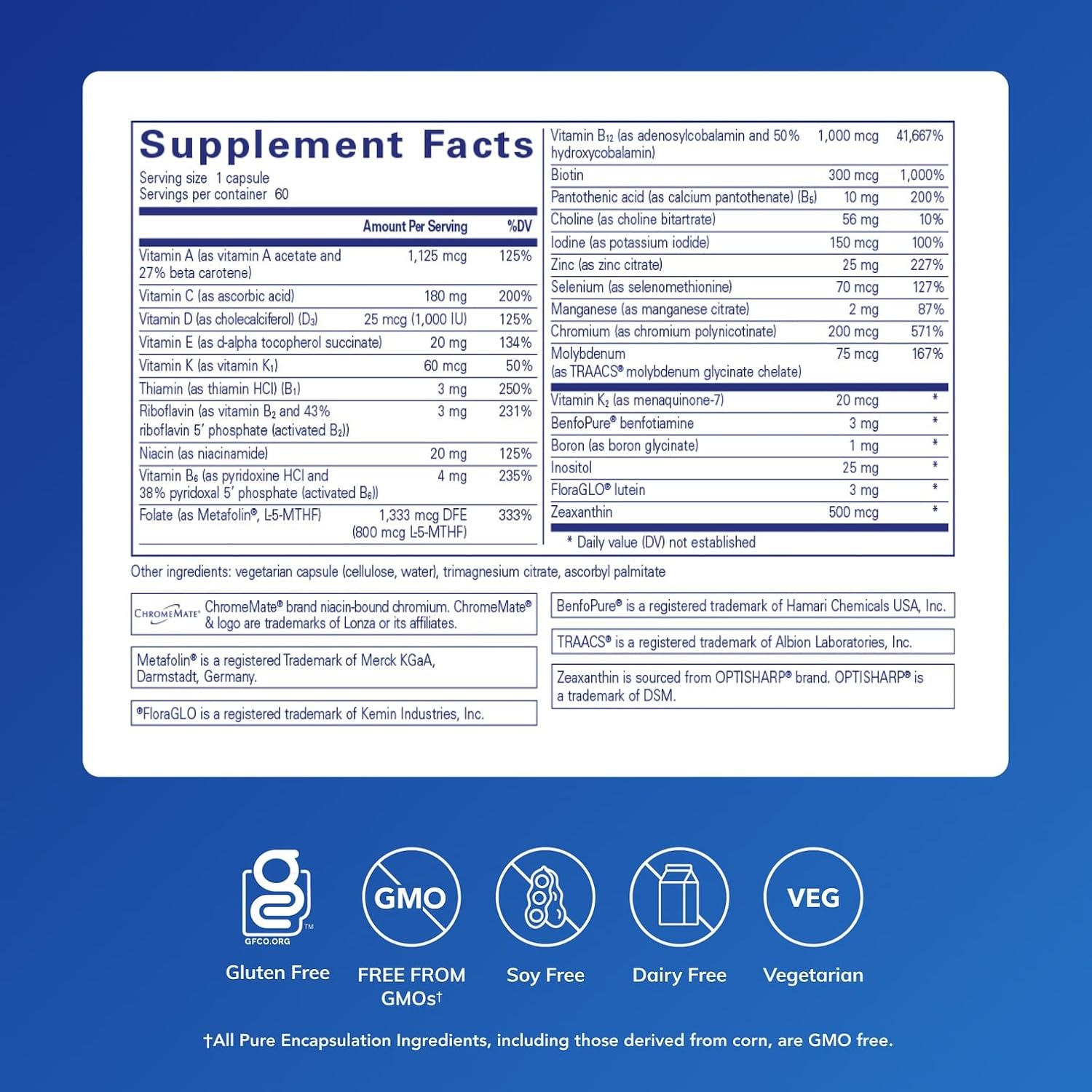Pure Encapsulations PureGenomics Multivitamínico - 60 cápsulas