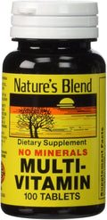 Nature's Blend Multi-Vitamin Sin Minerales, 100 Comprimidos