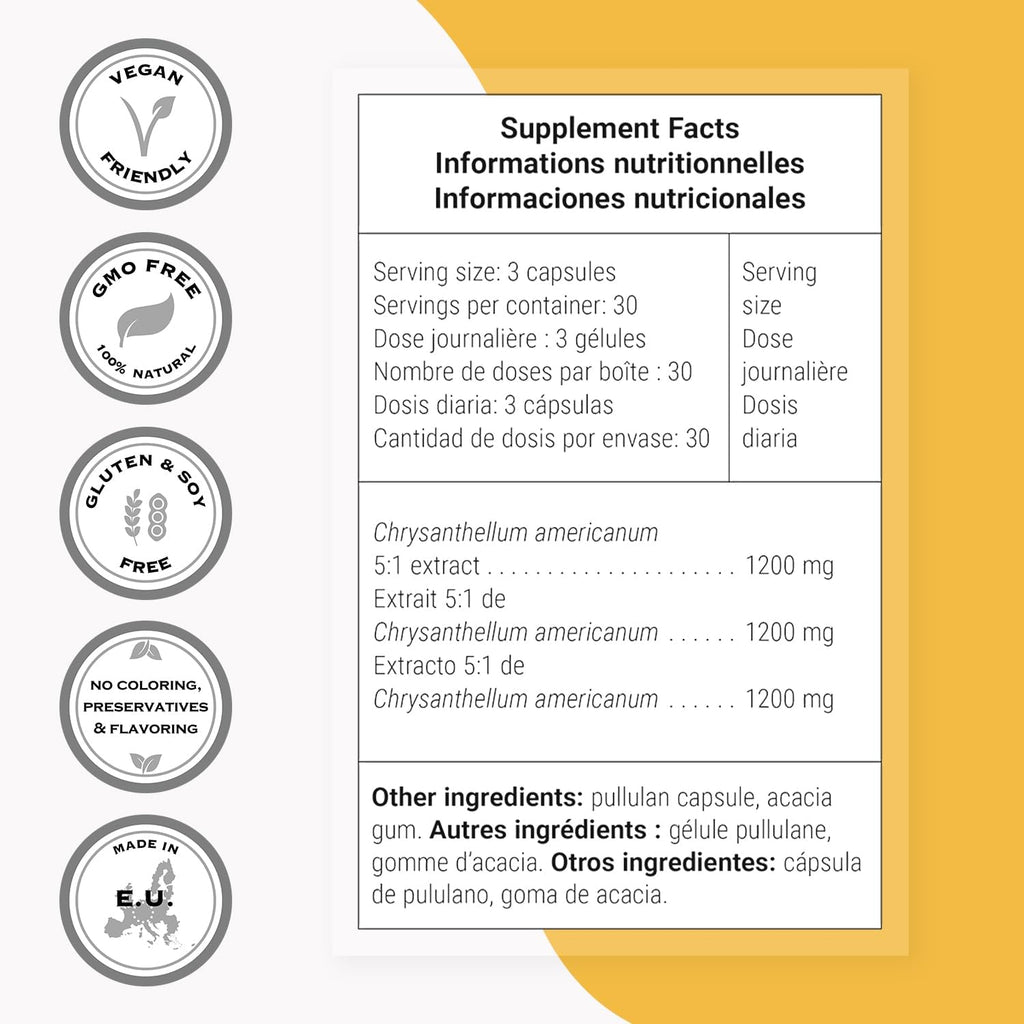 Supersmart Chrysantellum Americanum 1200 mg al día - Suplemento Herbal - 90 Cápsulas Vegetales