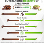 Herbpy Suplemento de Cardamomo 4en1 – Semillas de Cardamomo Verde y Negro con Cúrcuma y Pimienta Negra – Salud Digestiva – 100 Cápsulas Veganas