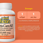 Natural Factors BetaCareAll 15.000 mcg - Suplemento de Carotenoides Mixtos - 90 Cápsulas Blandas