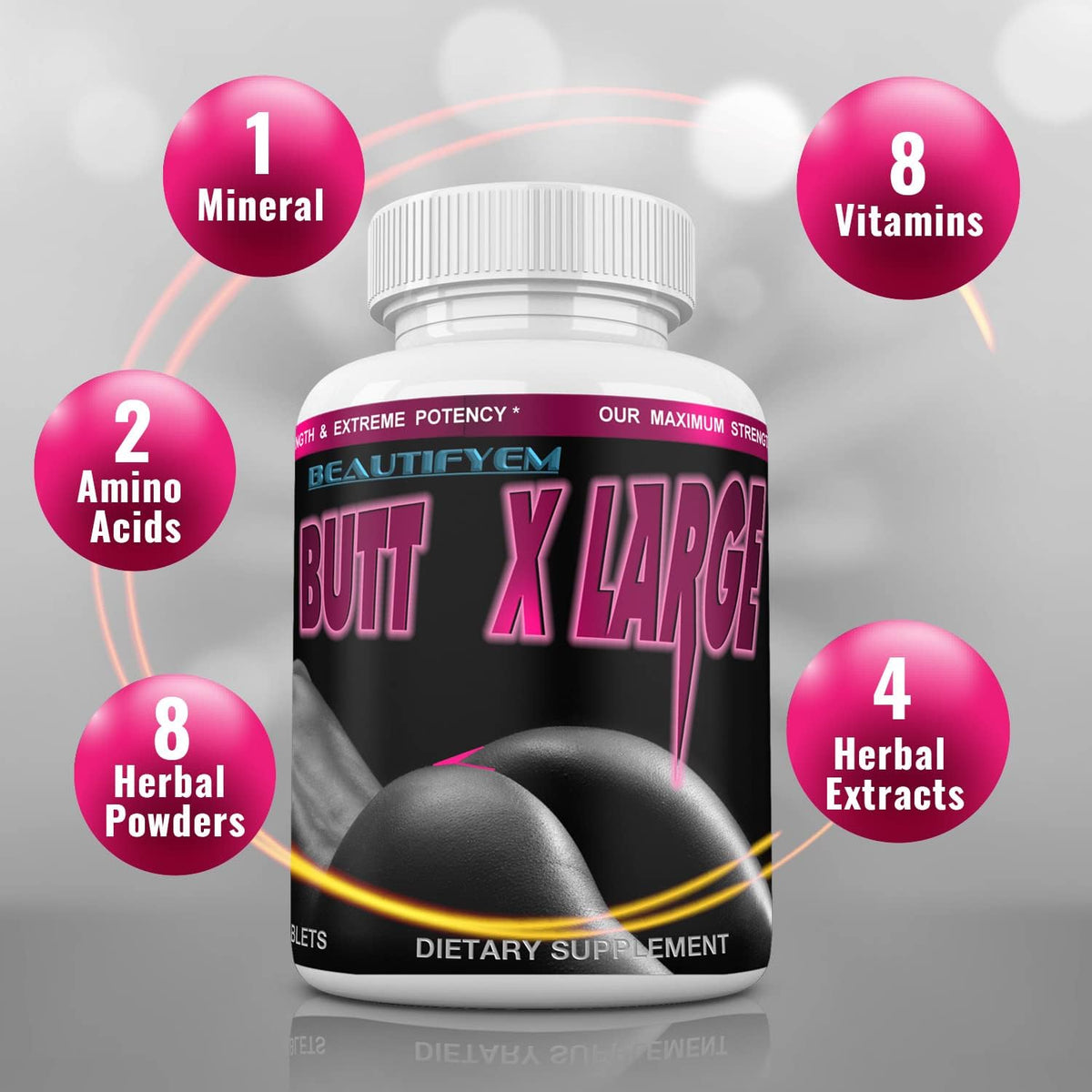 Butt X-Large – Píldoras para el Aumento de – Reafirmación y firmeza: Contribuye a que los glúteos se vean más – Image 2
