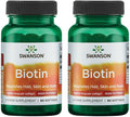 Swanson Biotin - Biotina de Alta Potencia 10.000 mcg, 60 Cápsulas Blandas (Pack de 2)