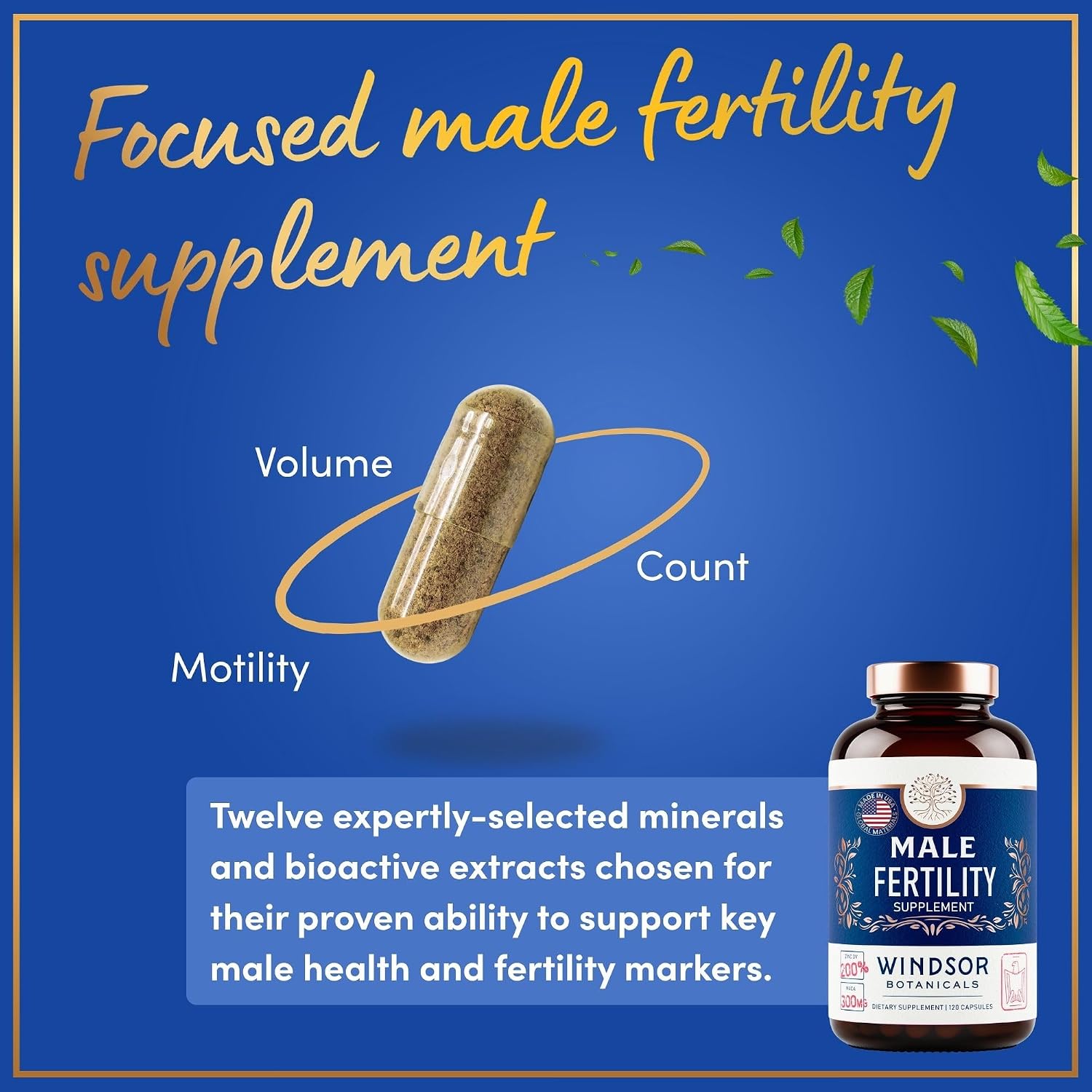 Suplemento de Fertilidad Masculina con Zinc, Maca, Ashwagandha y L-Arginina - 240 Cápsulas (4 Meses)