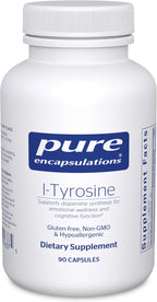 Pure Encapsulations L-Tirosina 500 mg - Suplemento de Aminoácido - Vegano y No-GMO - 90 Cápsulas