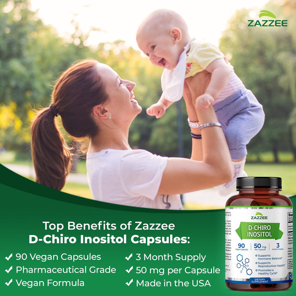 Zazzee D-Chiro-Inositol 50 mg, 90 Cápsulas Veganas