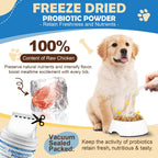 ZEBORA Probióticos para Perros, Polvo con Calabaza, Prebióticos y Enzimas Digestivas, 6 Mil Millones de UFC, Sabor a Pollo, 90 Dosis