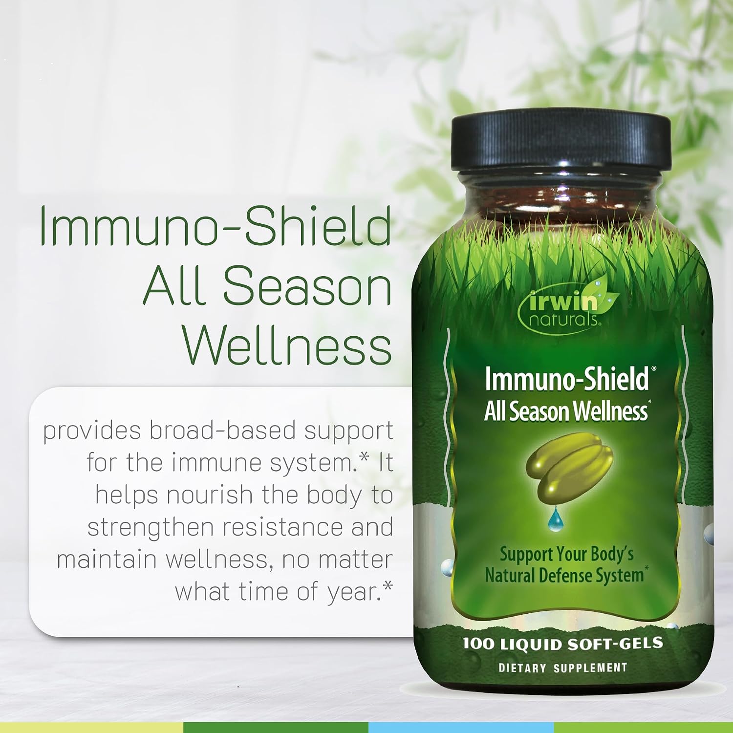 Irwin Naturals Immuno-Shield All Season Wellness - 100 Cápsulas Blandas (Pack de 2)