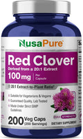 NusaPure Cápsulas de Flores de Trébol Rojo, 100 mg, 200 Cápsulas Veganas (No Transgénico, Vegano)