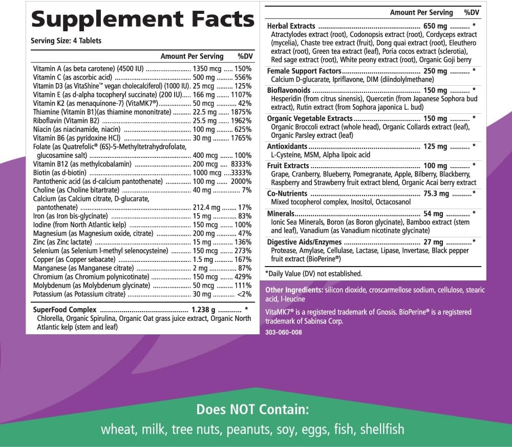LifeEssence Women's Formula - Multivitamínico Completo - 120 Comprimidos