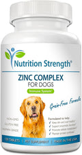 Nutrition Strength Zinc para Perros - Apoyo a la Piel y el Pelaje, Crecimiento Normal, Función Inmune y Metabolismo Celular, con Biotina, Folato, Selenio y Vitamina E, 120 Comprimidos Masticables