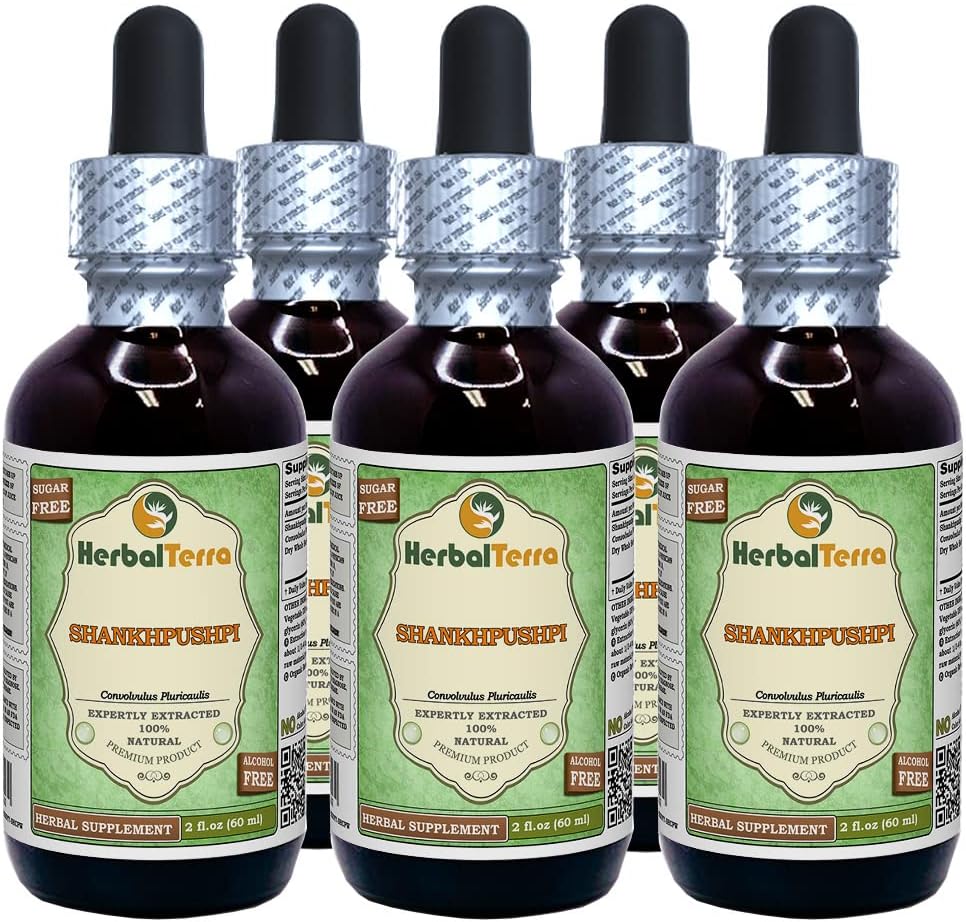 Shankhpushpi (Convolvulus pluricaulis) Extracto Líquido de Hierba Entera Seca - 118 ml (4 oz)