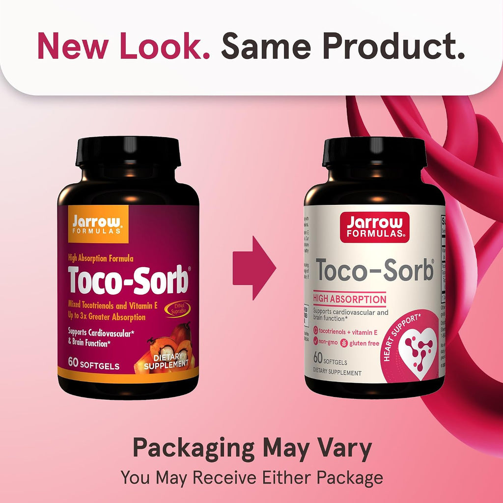 Jarrow Formulas Toco-Sorb – Complejo de Vitamina E y Tocotrienoles, Alta Absorción, 60 Cápsulas