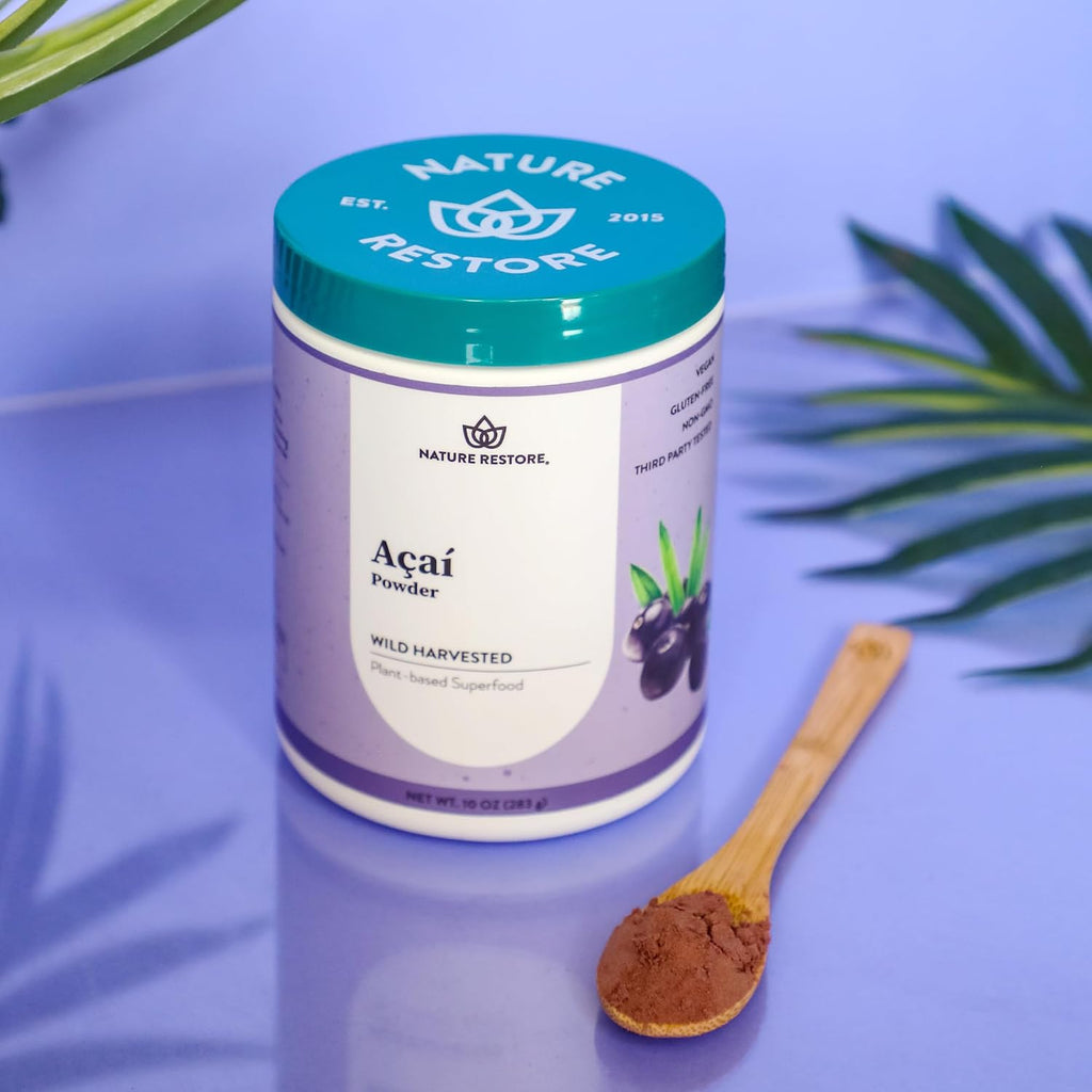 Nature Restore Acai Berry Powder Wild Harvested, 10 Ounces (283g)