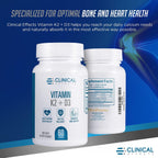 Clinical Effects Vitamina K2 + D3 con Bioperine y Calcio - Pack de 3