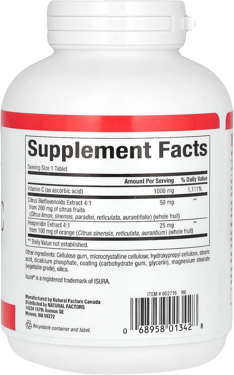 Natural Factors Vitamina C 1000 mg, de Liberación Sostenida