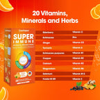 nutrazul Super Immune 30 comprimidos efervescentes – 20 vitaminas y minerales, extractos de saúco y equinácea, Vitamina C, Zinc, sin gluten, sin azúcar, sabor naranja