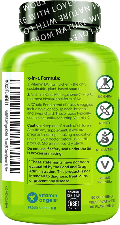 NATURELO Vitamina D3 K2 - Vegano con D3 de Liquen y K2 MK-7 - 60 Cápsulas (Pack de 2) – Image 8