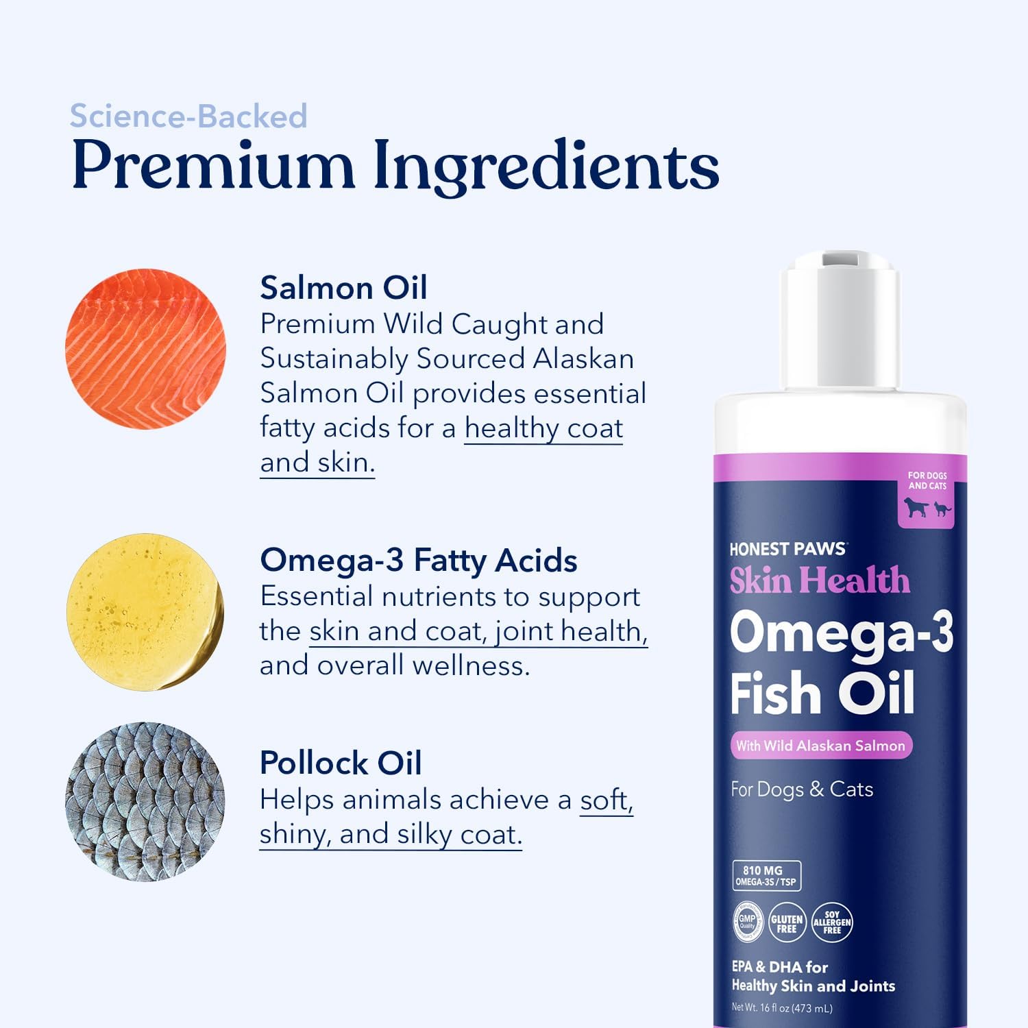 Aceite de Salmón para Perros y Gatos – Omega 3 – 473 ml