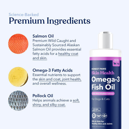 Aceite de Salmón para Perros y Gatos – Omega 3 – 473 ml