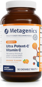 Metagenics Ultra Potent-C Masticable - 250 mg Vitamina C Tamponada con Bioflavonoides, L-Lisina y L-Cisteína - 90 Comprimidos