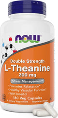 NOW Foods L-Theanine 200 mg con Inositol 100 mg - 180 Cápsulas Vegetales