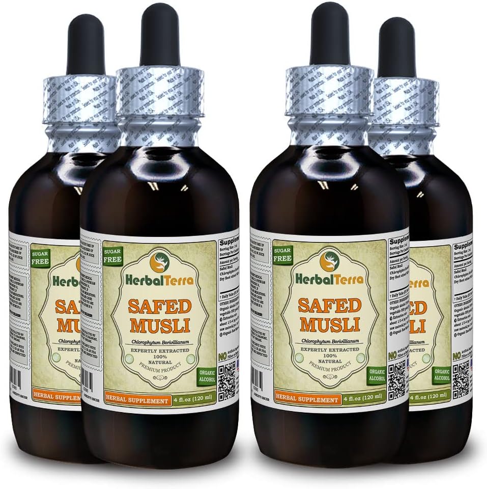 Safed Musli (Chlorophytum borivillianum) Extracto Líquido de Raíz Seca - 4x118 ml