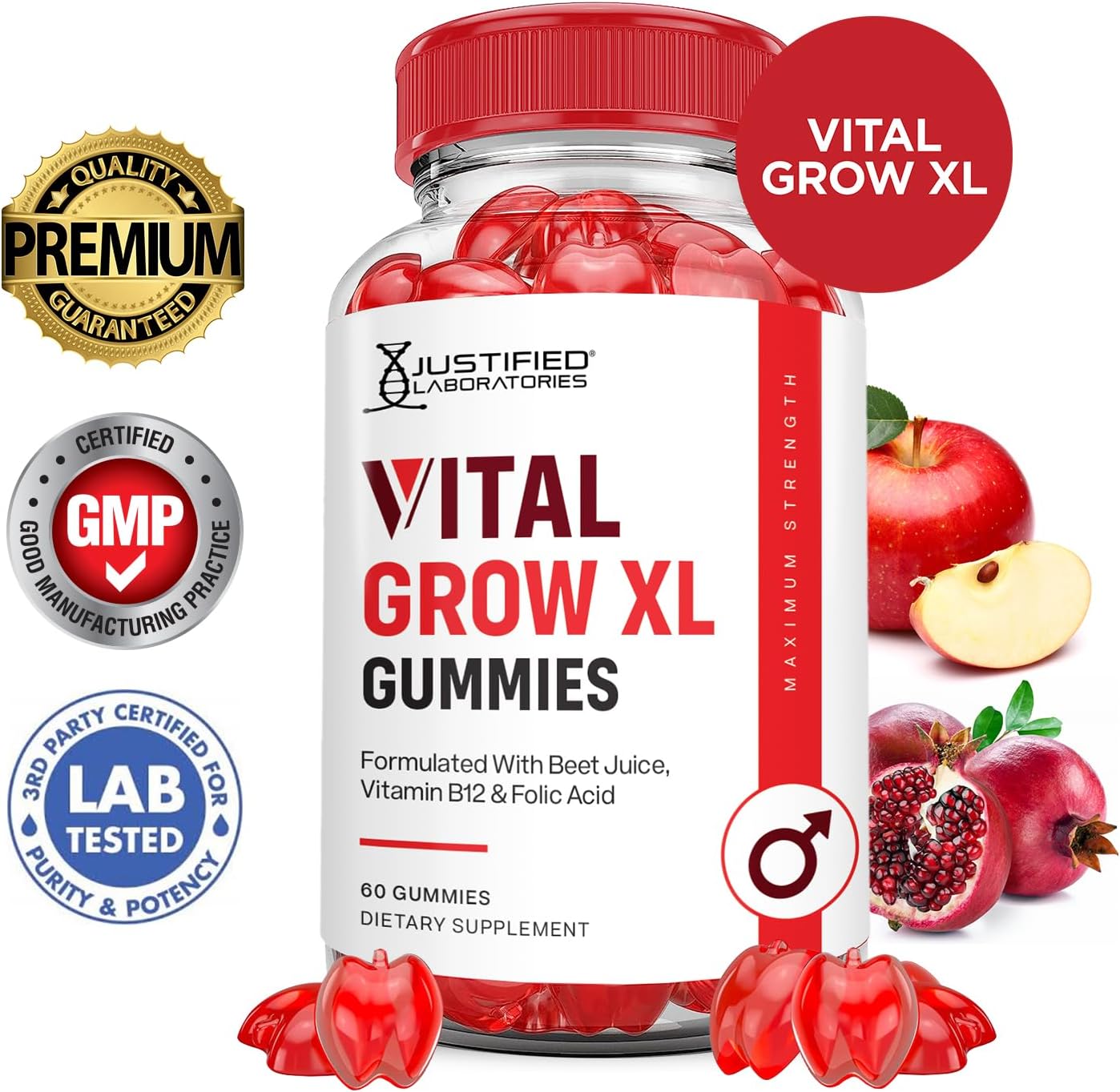 Justified Laboratories Vital Grow XL Gummies (1000 mg) - 60 Gomitas