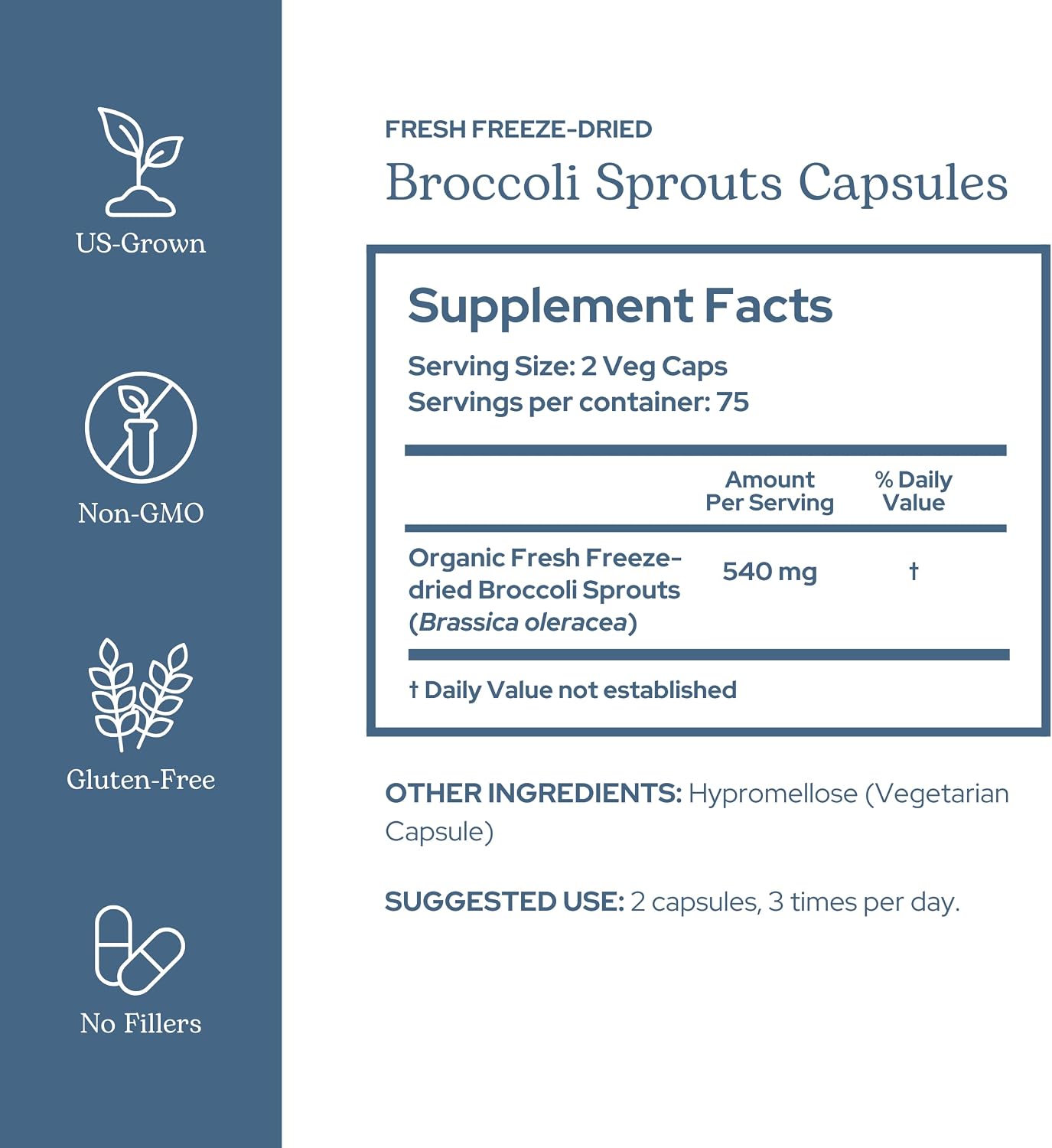 Cápsulas de Brotes de Brócoli Ecológico - 150 Cápsulas de 270 mg