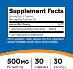Nutricost TUDCA 500mg, 30 Cápsulas (Ácido Tauroursodesoxicólico)