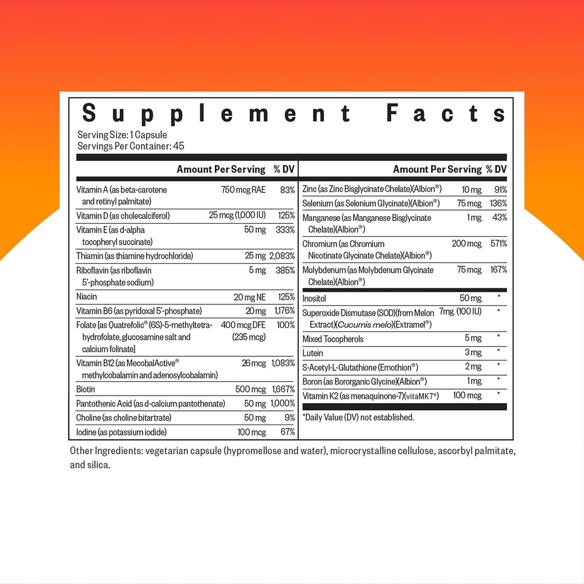 Seeking Health Multivitamin One - – Vitamina B12 (metilcobalamina): Contribuye al metabolismo energético normal y – Image 2