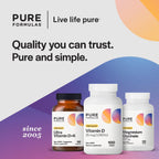 PureFormulas Vitamina D3 1.000 UI 25 mcg - Suplemento Premium para Huesos, Dientes y Sistema Inmunitario - No-GMO - 100 Comprimidos